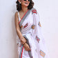 White Mulmul Cotton Saree