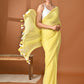 Yellow  Mulmul Cotton Saree