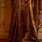 Maroon Zari Tissue Saree