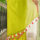 Green And Pink Mulmul Cotton Saree