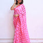 Pink Mulmul Cotton Saree