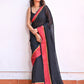 Black Mulmul Cotton Saree