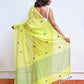 Green Mulmul Cotton Saree