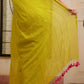 Lime Green Sequined Mulmul Cotton Saree
