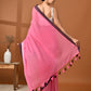 Pink Mulmul Cotton Saree