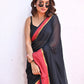 Black Mulmul Cotton Saree