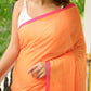Orange And Pink Mulmul Cotton Saree