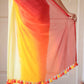 Red Tie Dye Mulmul Cotton Saree