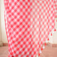 Gingham Red Mulmul Cotton Saree