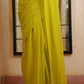 Lime Green Sequined Mulmul Cotton Saree