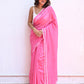 Pink Mulmul Cotton Saree