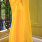 Yellow Sequined Mulmul Cotton Saree