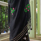 Black Sequined Mulmul Cotton Saree