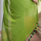 Green Mulmul Cotton Saree