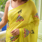 Green Embroidery Mulmul Cotton Saree