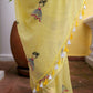Yellow Embroidery Mulmul Cotton Saree