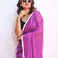 Purple Mulmul Cotton Saree