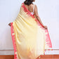 Yellow Mulmul Cotton Saree