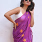 Purple Mulmul Cotton Saree