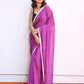 Purple Mulmul Cotton Saree