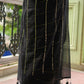 Black Sequined Mulmul Cotton Saree