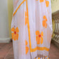 Hibiscus Hand Painted Mulmul Cotton Saree