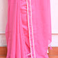 Pink Mulmul Cotton Saree