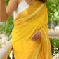 Classic Yellow Mulmul Cotton Saree
