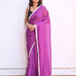 Purple Mulmul Cotton Saree