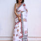 White Mulmul Cotton Saree