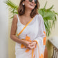 Hibiscus Hand Painted Mulmul Cotton Saree