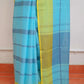 Sky Blue Green Pure Cotton Saree