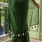 Green Ruffle Mulmul Cotton Saree