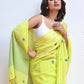 Green Mulmul Cotton Saree