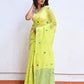 Green Mulmul Cotton Saree