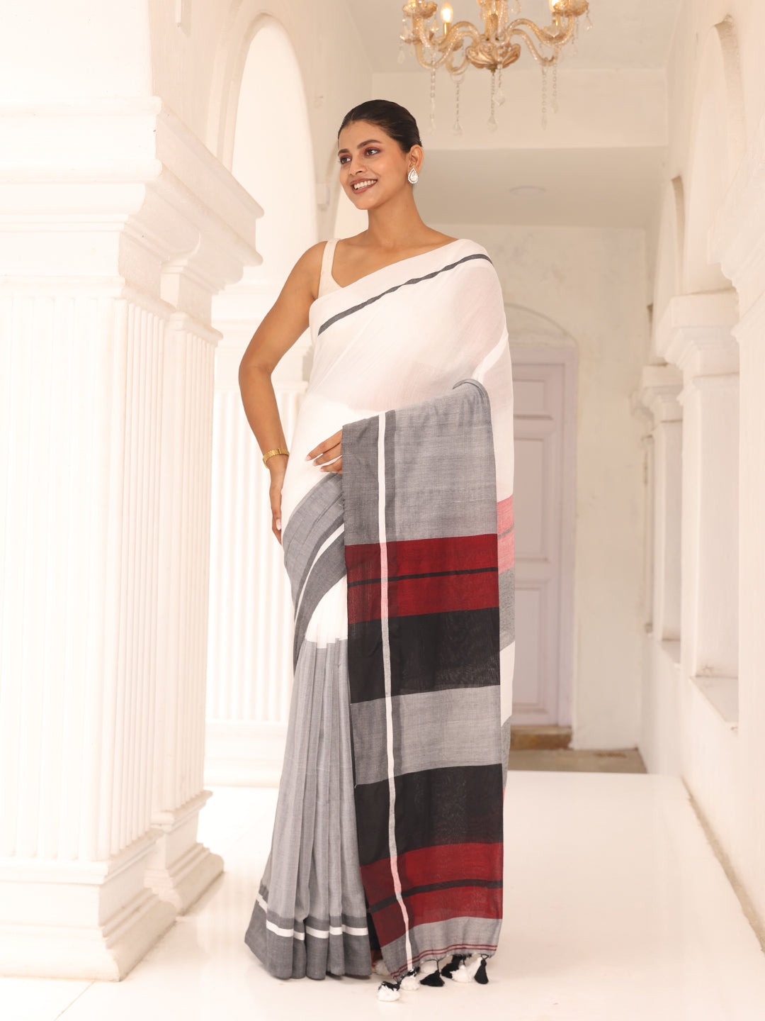 White Cotton Saree