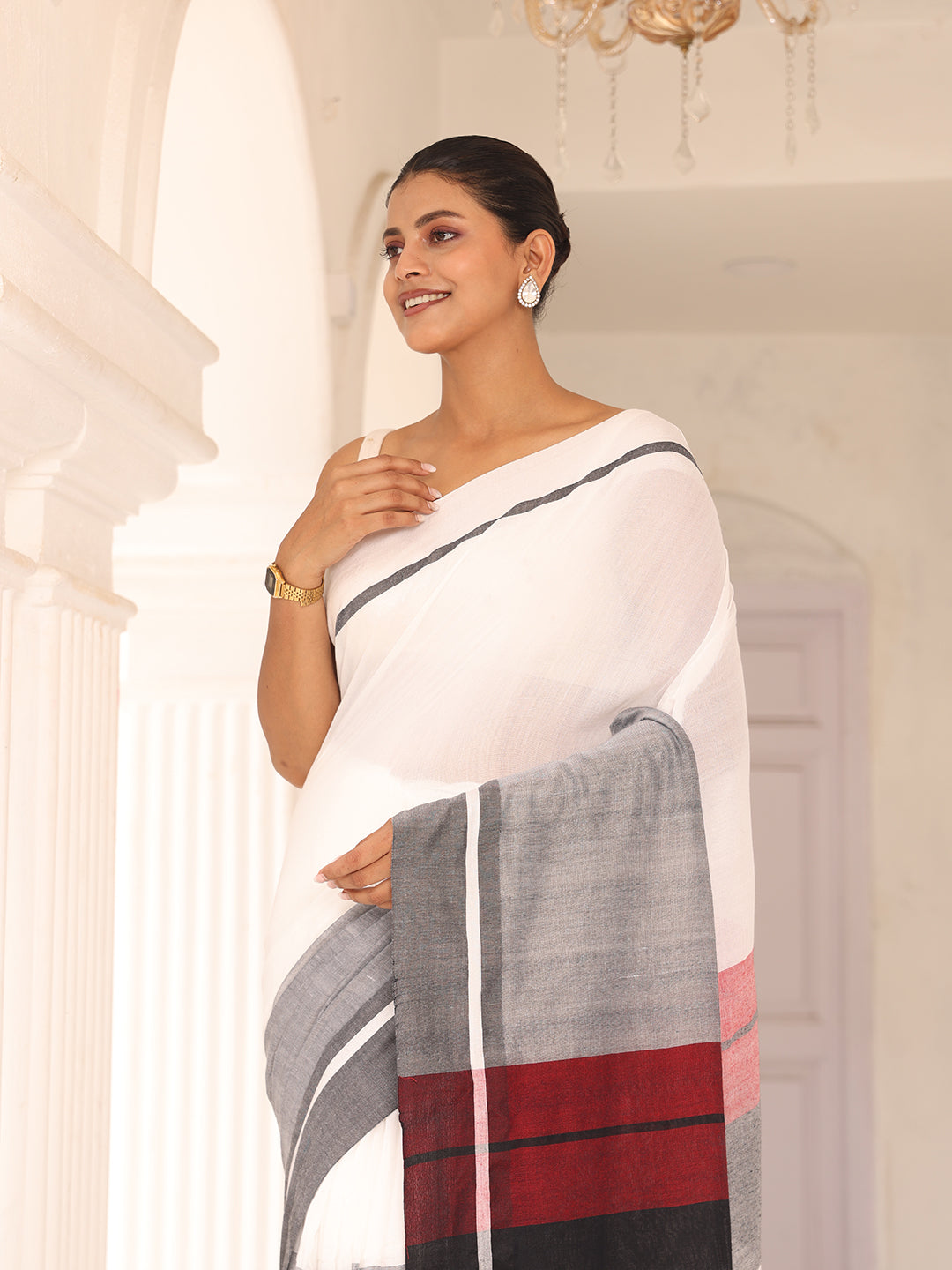 White Cotton Saree