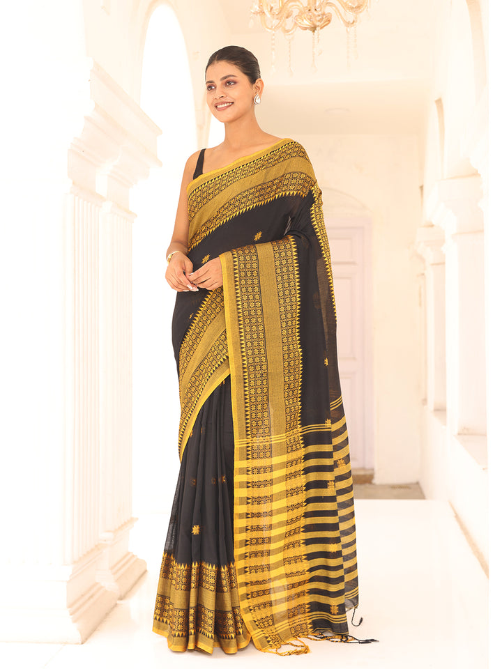 Black Cotton Saree