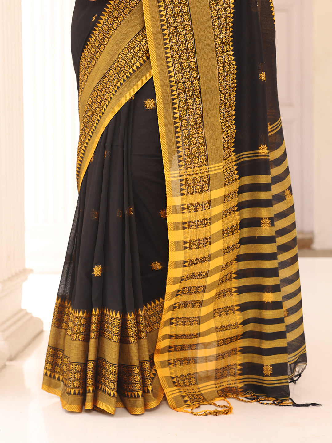 Black Cotton Saree