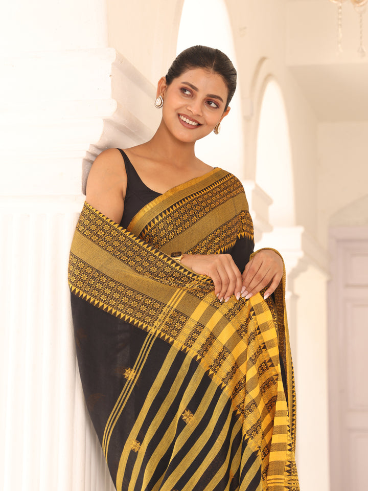 Black Cotton Saree