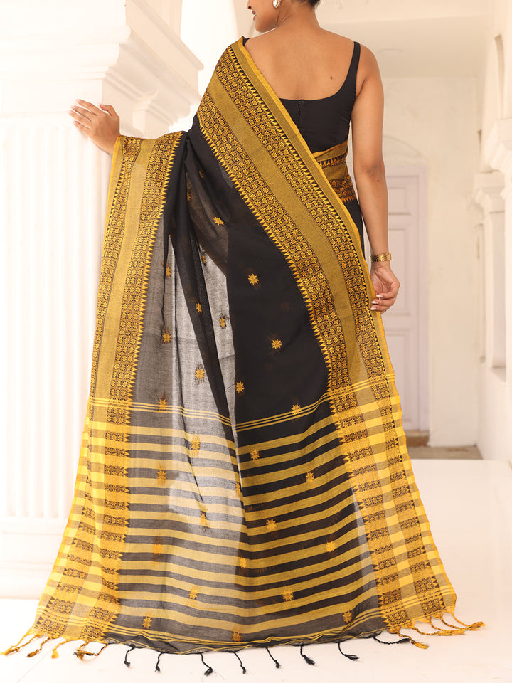 Black Cotton Saree