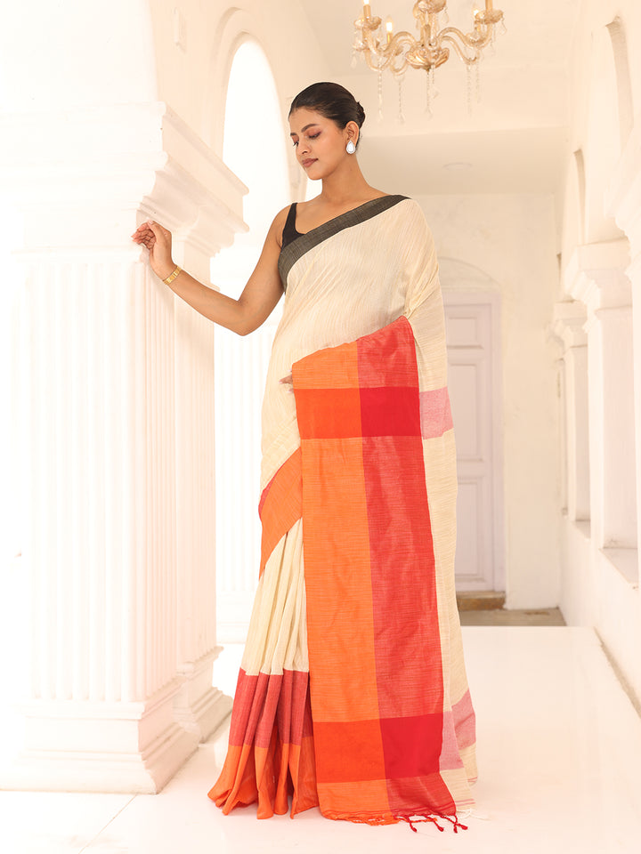 White Cotton Saree