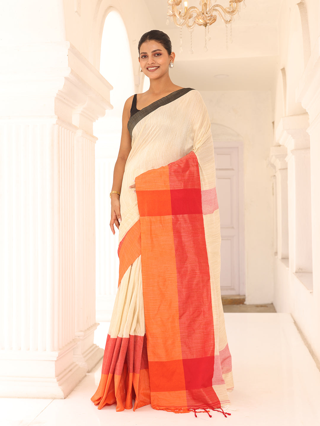 White Cotton Saree