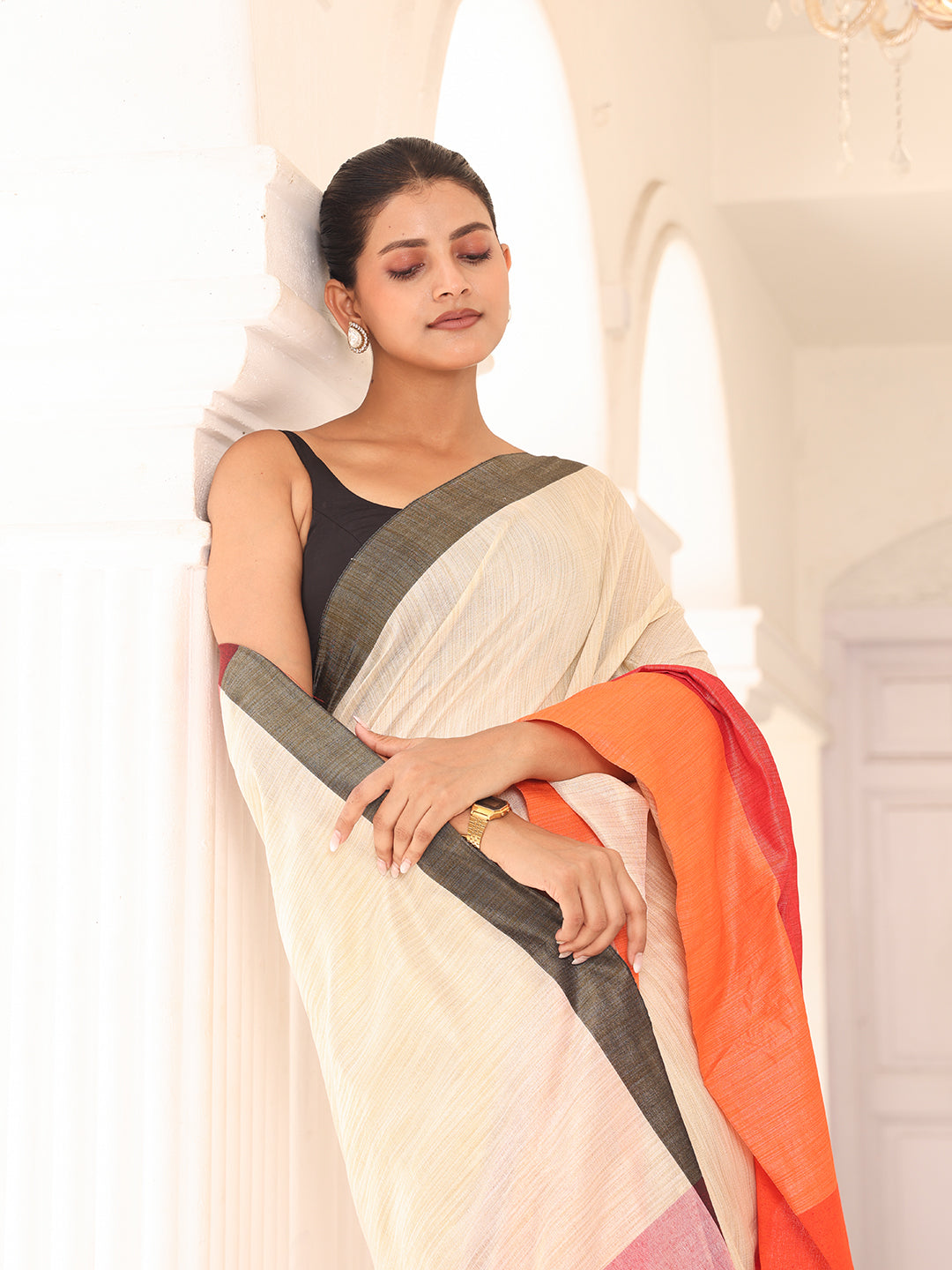White Cotton Saree