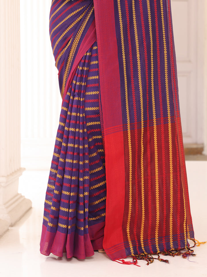 Blue Cotton Saree
