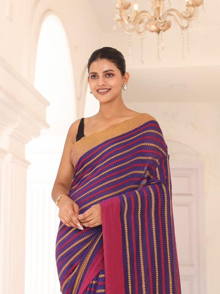 Blue Cotton Saree