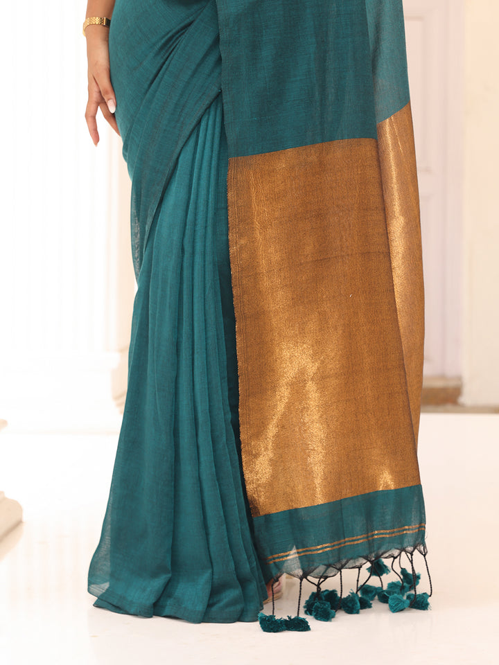 Blue Cotton Saree