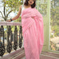 Baby Pink Soft Cotton Saree