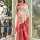 Off White Mercerised Cotton Saree