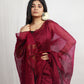 Magenta Sequins Cotton Silk Saree
